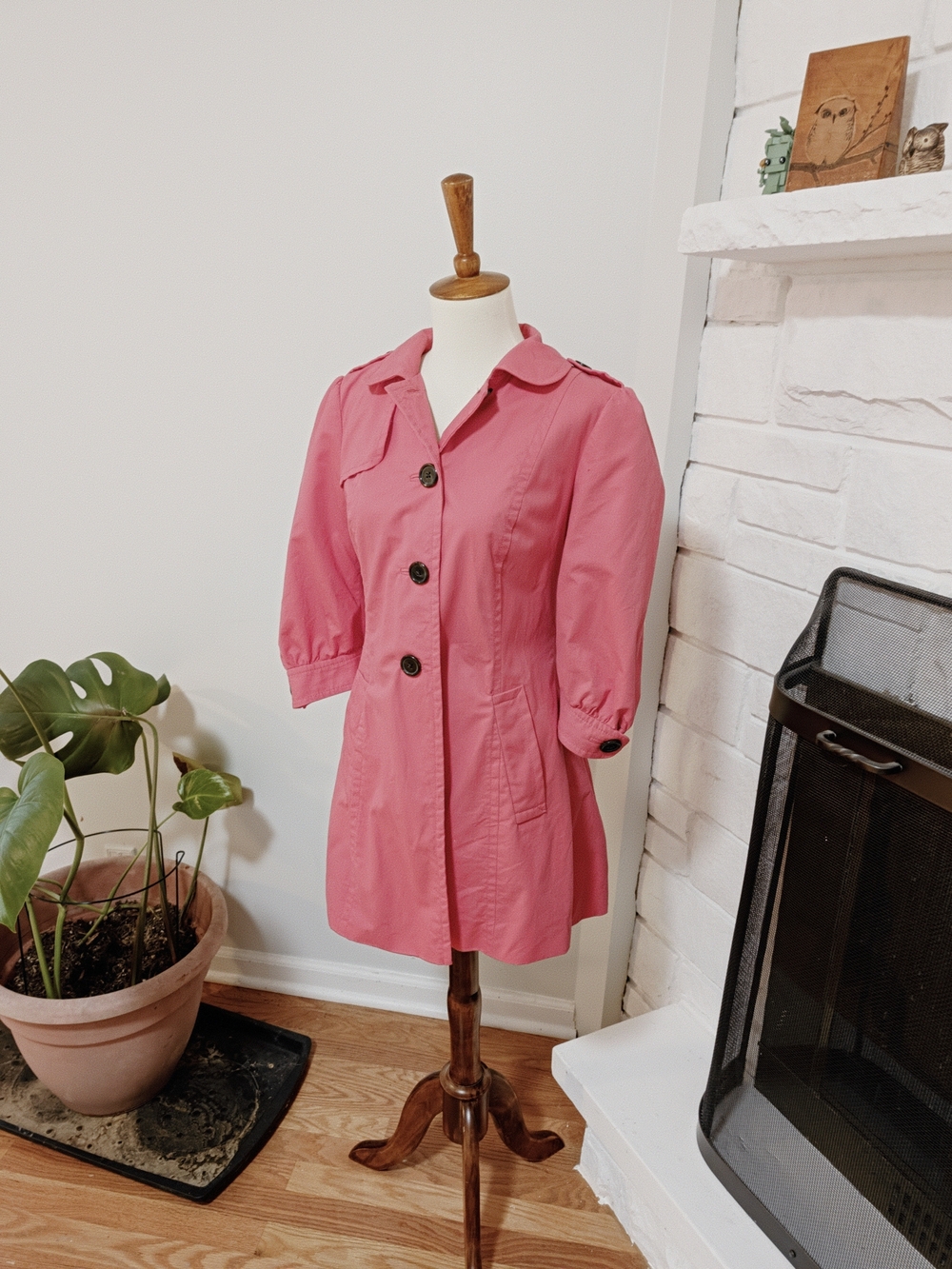 Banana Republic Pink Mid-Length Trench Coat